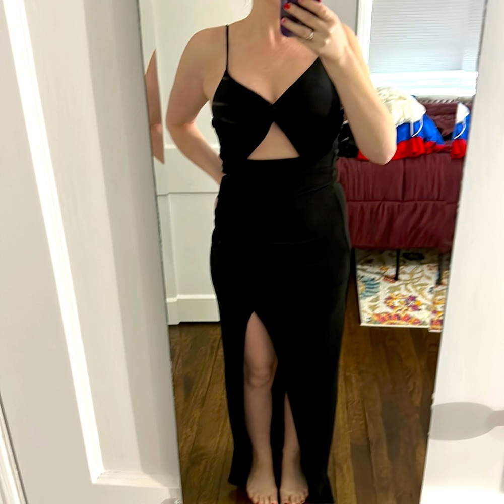 Long sexy black maxi dress